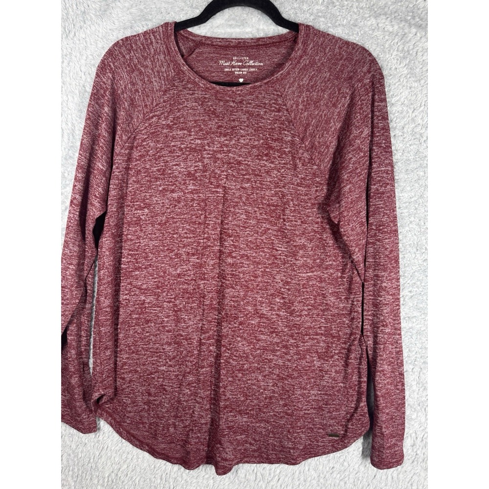 Hollister "Must Have Collection" long-sleeve pullover shirt heathered red Sz L